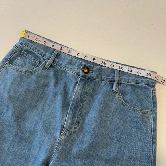 Rita Row Fabiola Barrel Leg Jeans High Waist Loose Fit Denim Light Wash, Size 40 - Picture 11 of 15